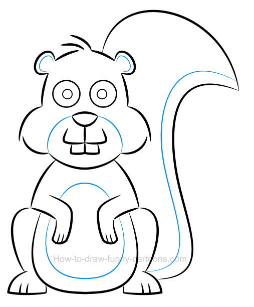 507x612 How To Draw A Funny Squirrel