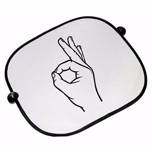 300x300 Ok Hand Symbol Funny Novelty Gift Car Sun Shades