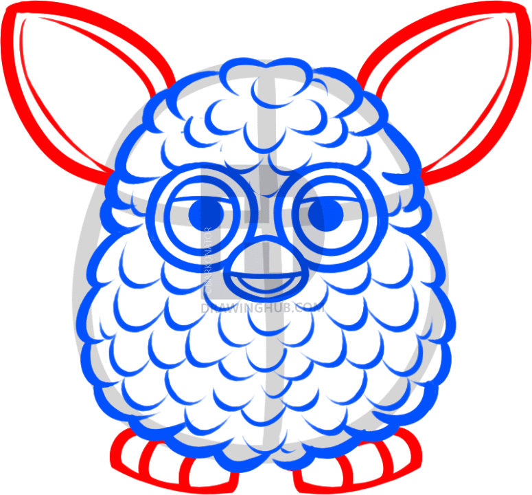 775x720 How To Draw Furby, Step