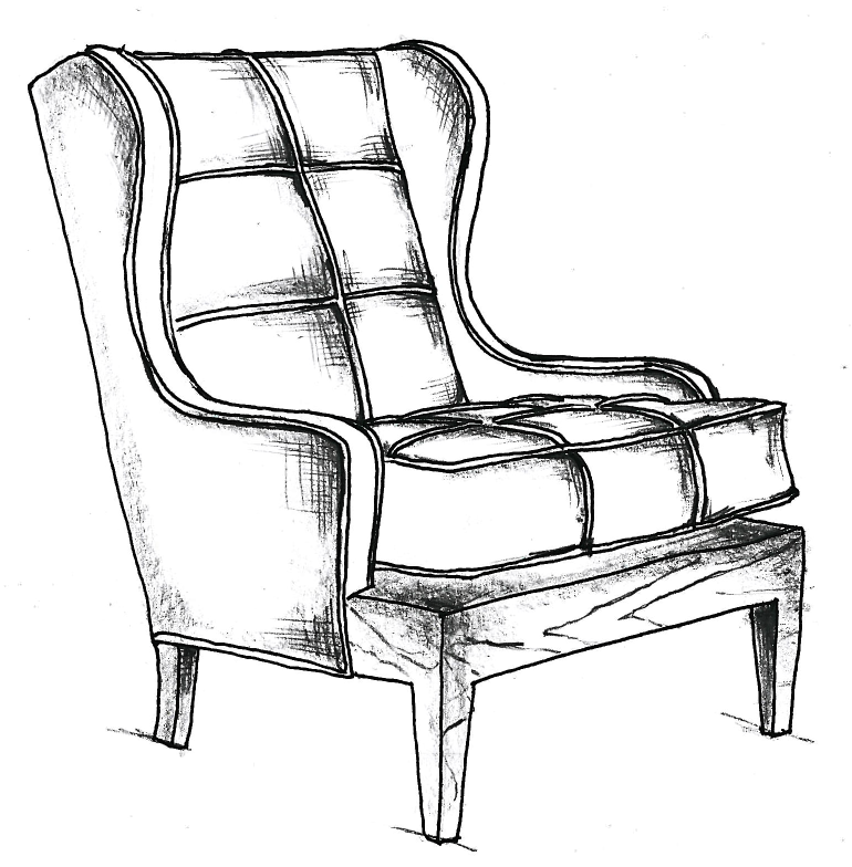 770x784 Chair No One Eighty, Initial Sketch