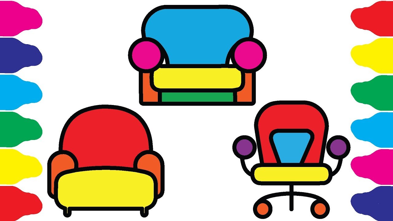 1280x720 how to draw chair, sofa, furniture furniture coloring