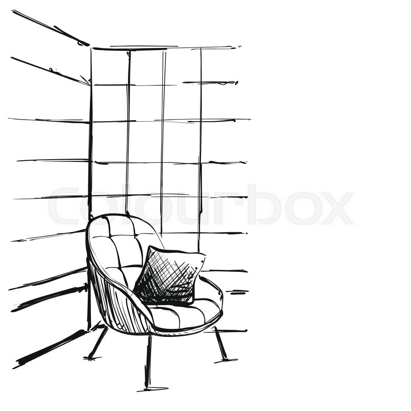 800x800 Modern Interior Hand Drawing Vector Stock Vector Colourbox