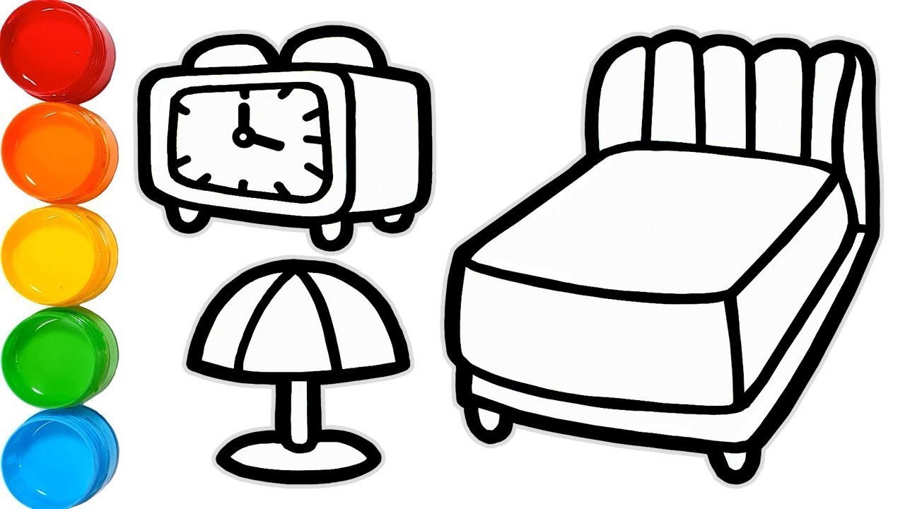 1280x720 bedroom furniture drawing and coloring pages for kids bedroom