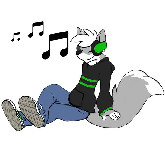 550x550 Music Listening Furry Wolf Relaxing And Sitting With Converse