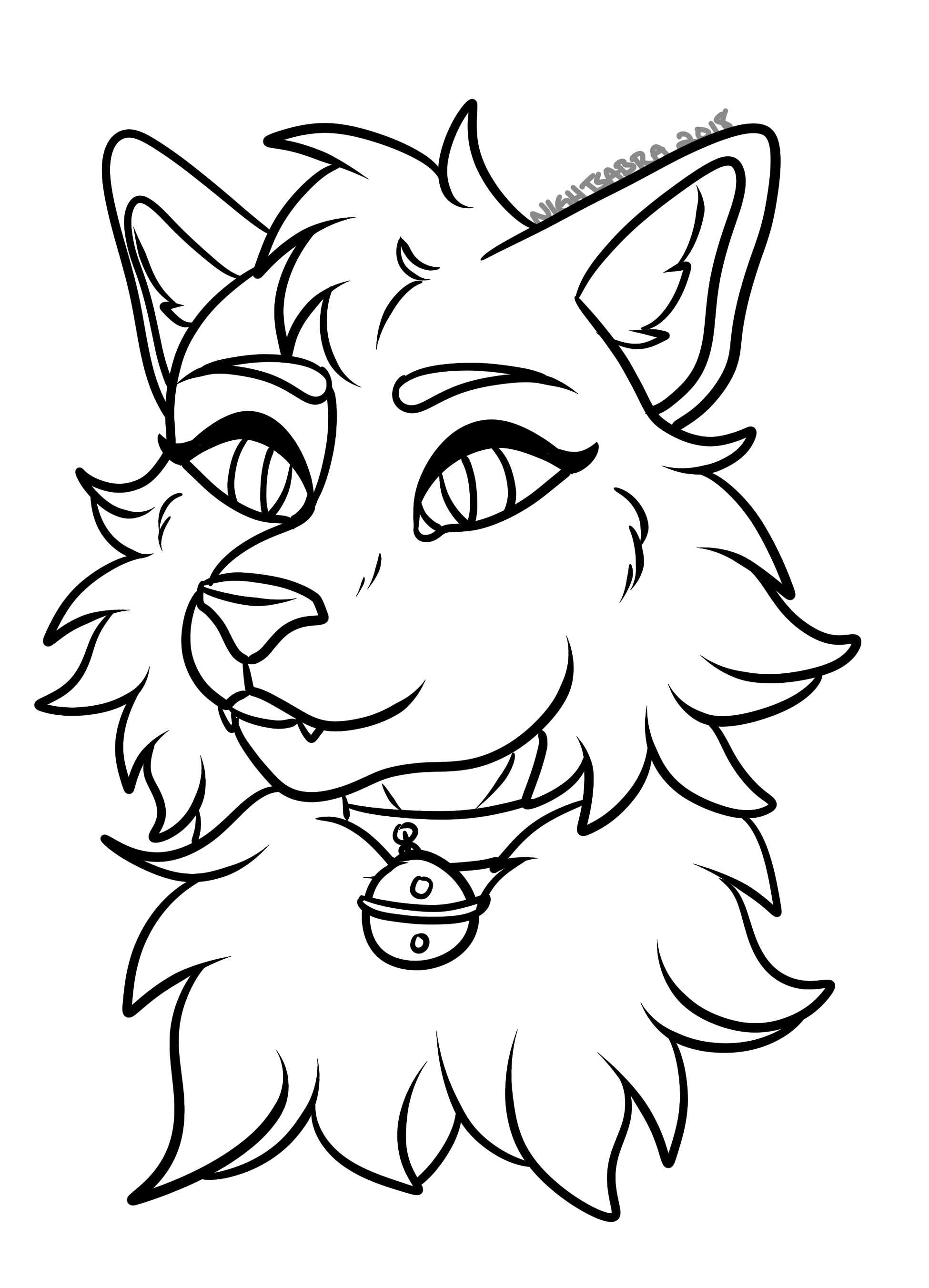 Cat Anthro Furry Base Sketch Coloring Page.
