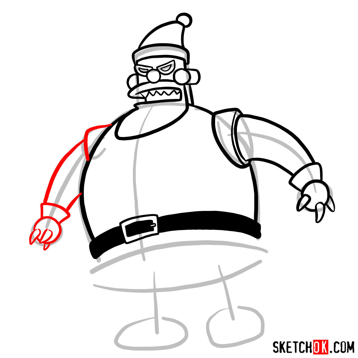 1200x1200 How To Draw Robot Santa Claus