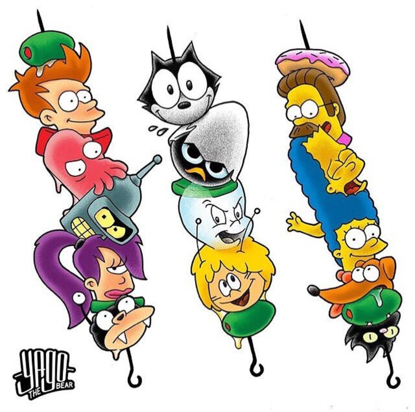 1440x1427 Cartoon Skewers, Futurama Cool Or Fun Drawing Ideas