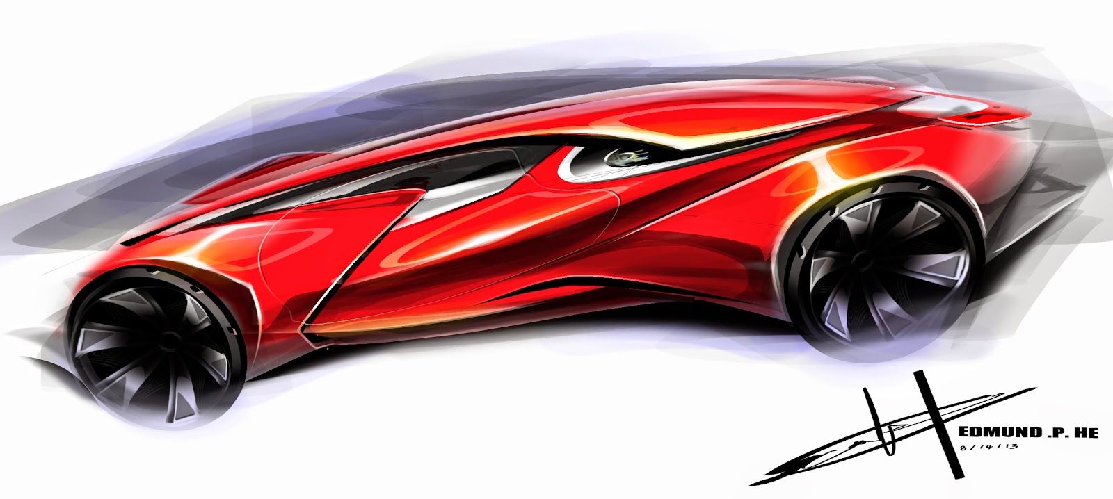 1600x718 Edmund He Design Sketching Car Design Sketch, Car