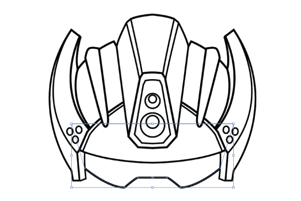 600x401 Create A Futuristic Robot Helmet In A Line Art Style In Adobe