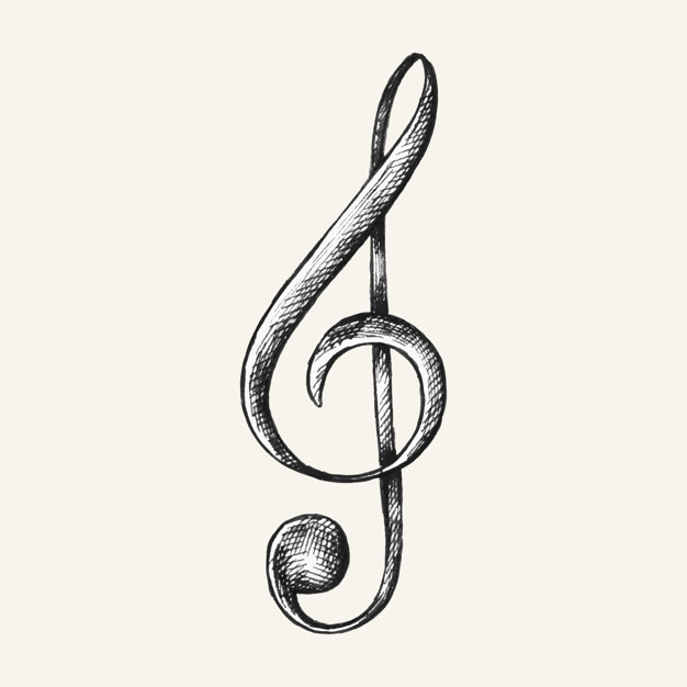 626x626 Hand Drawn G Clef Music Note Illustration Vector Premium Download
