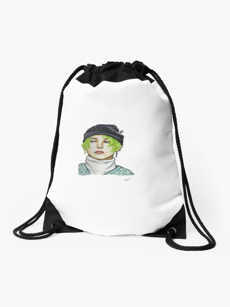 750x1000 g dragon fanart big bang drawing copic green hair drawstring bag