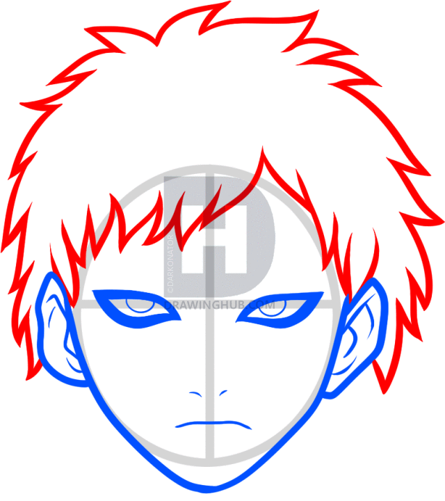 640x720 How To Draw Gaara Easy, Step