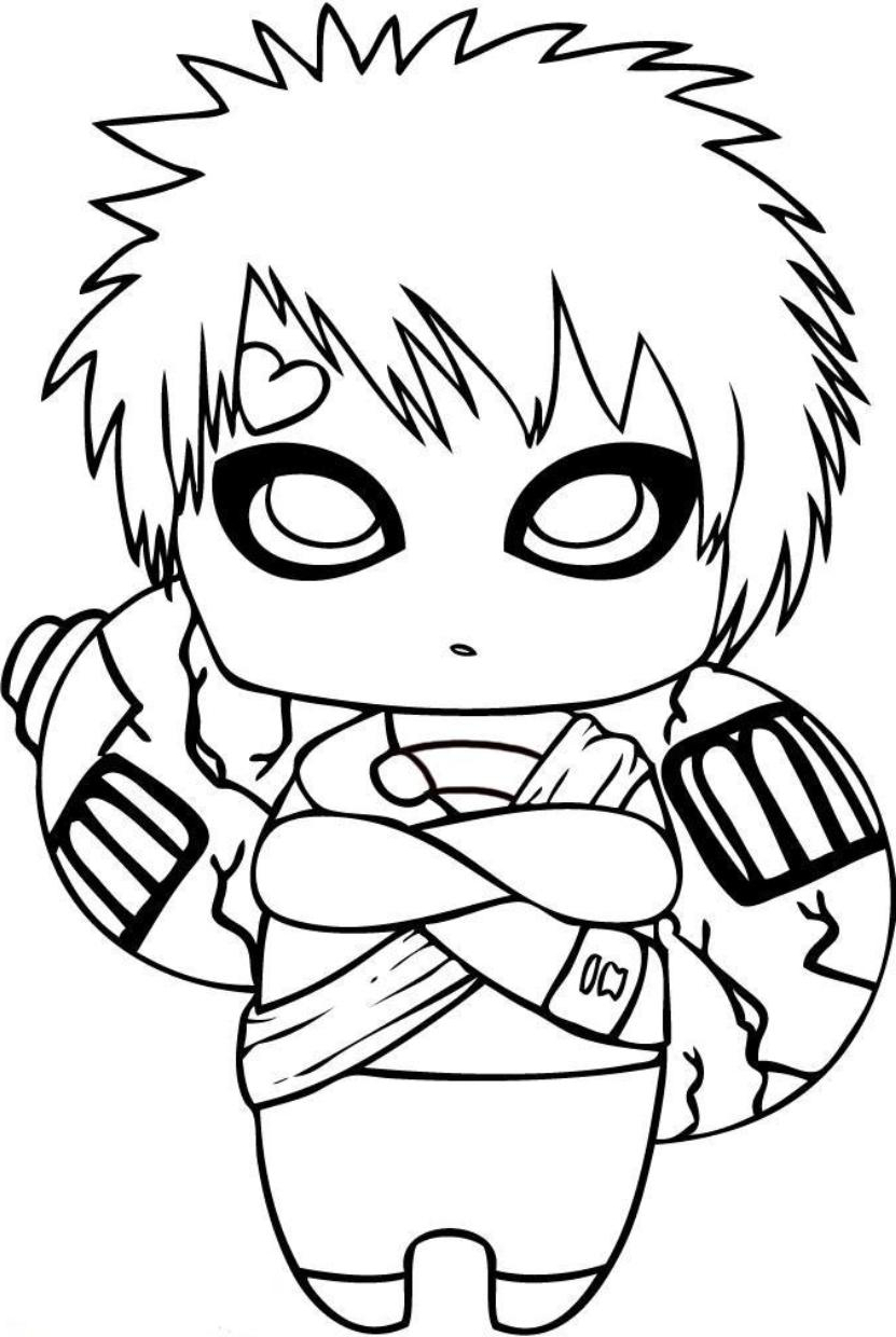 831x1240 Naruto Coloring Pages Gaara Chibi