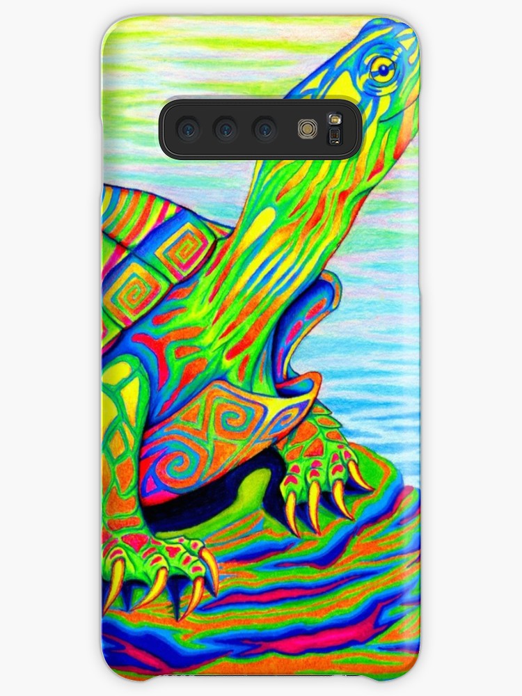 750x1000 Psychedelic Rainbow Colorful Neon Painted Water Turtle Cases