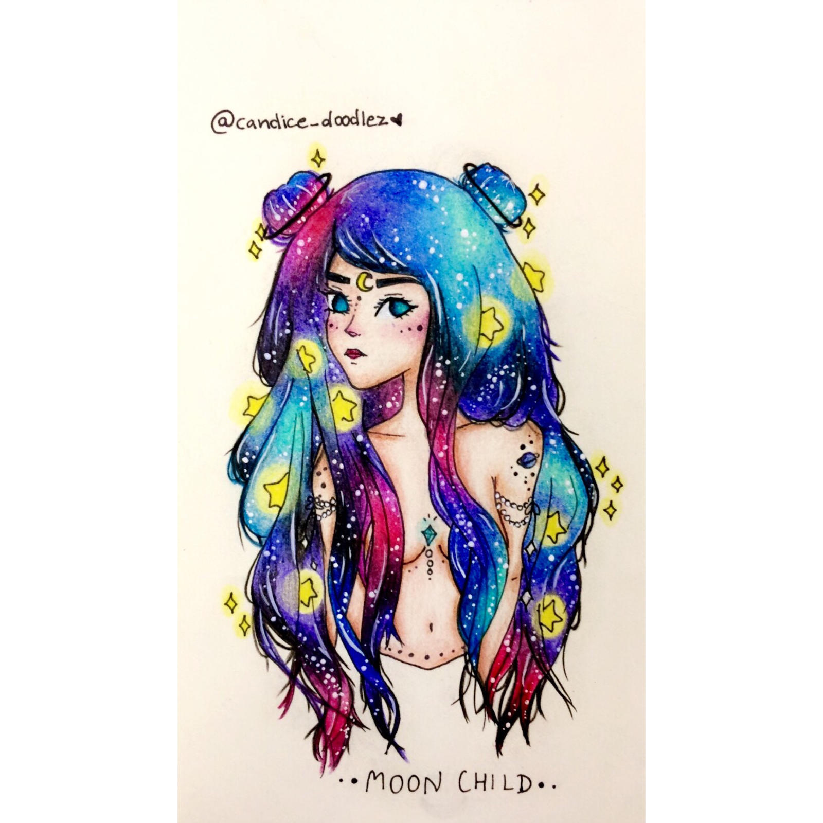 1600x1600 Galaxy Anime Girl