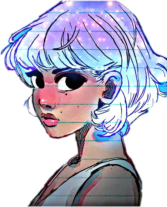 584x723 Galaxy Girl Galaxyhair Png Sticker Hair
