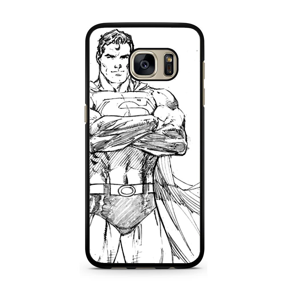 1024x1024 Comics Superman Simple Pencil Sketch Samsung Galaxy Case