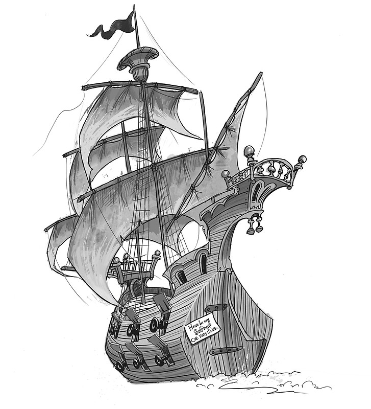 Galleon Ship Drawing | Free download on ClipArtMag