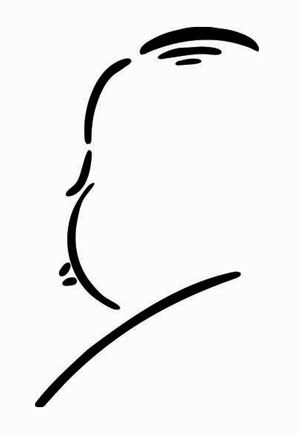 300x434 the famous nine stroke silhouette line drawing of alfred hitchcock