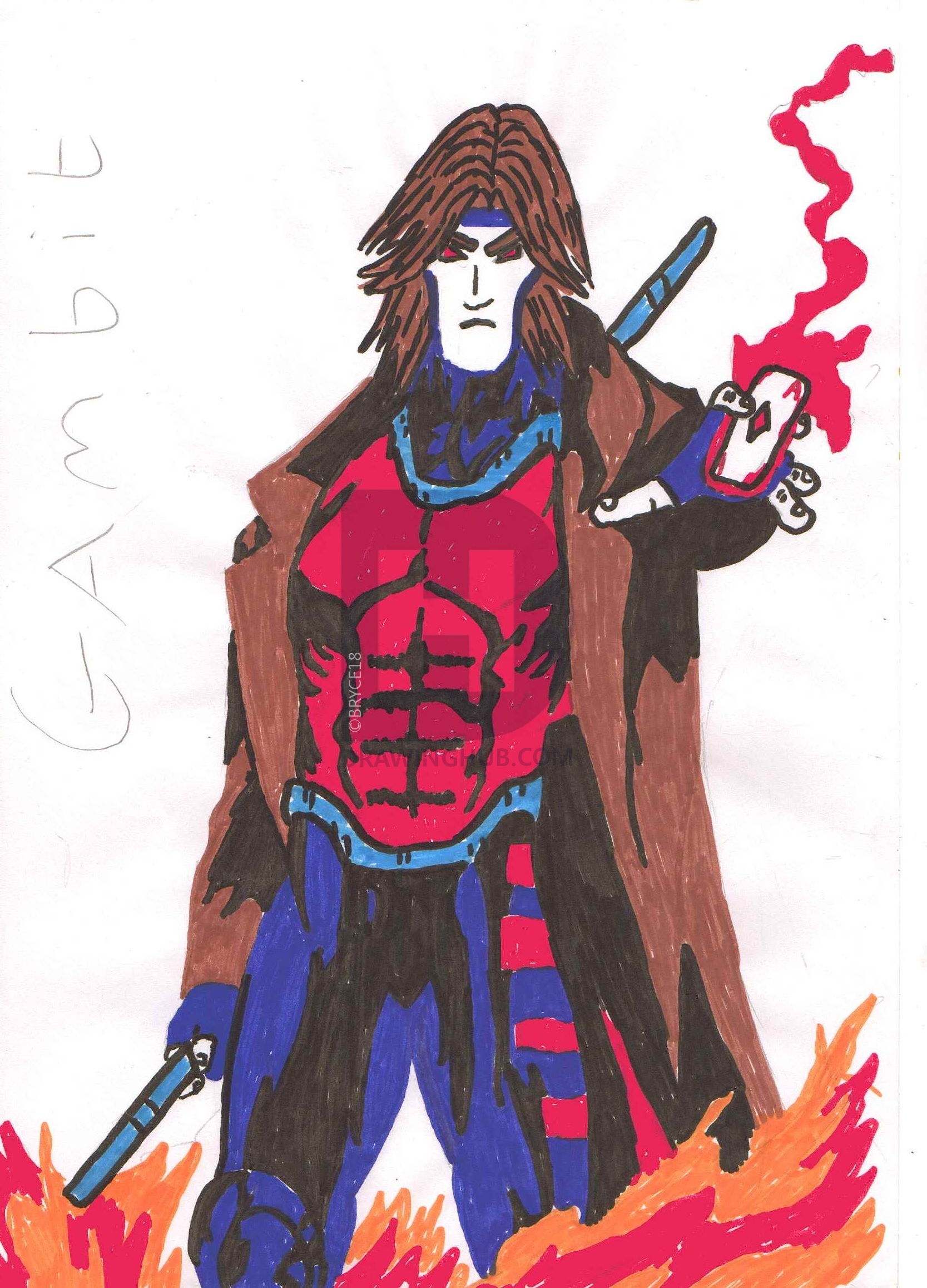 1667x2315 pen style gambit drawing