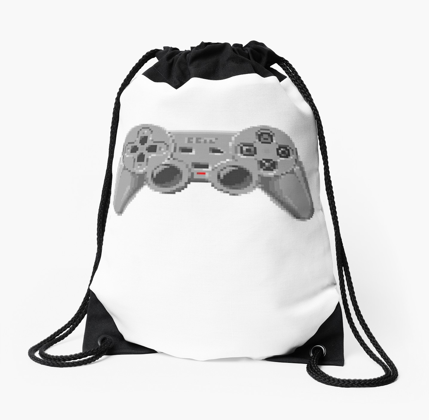 1435x1404 console gamepad pixel art drawstring bag