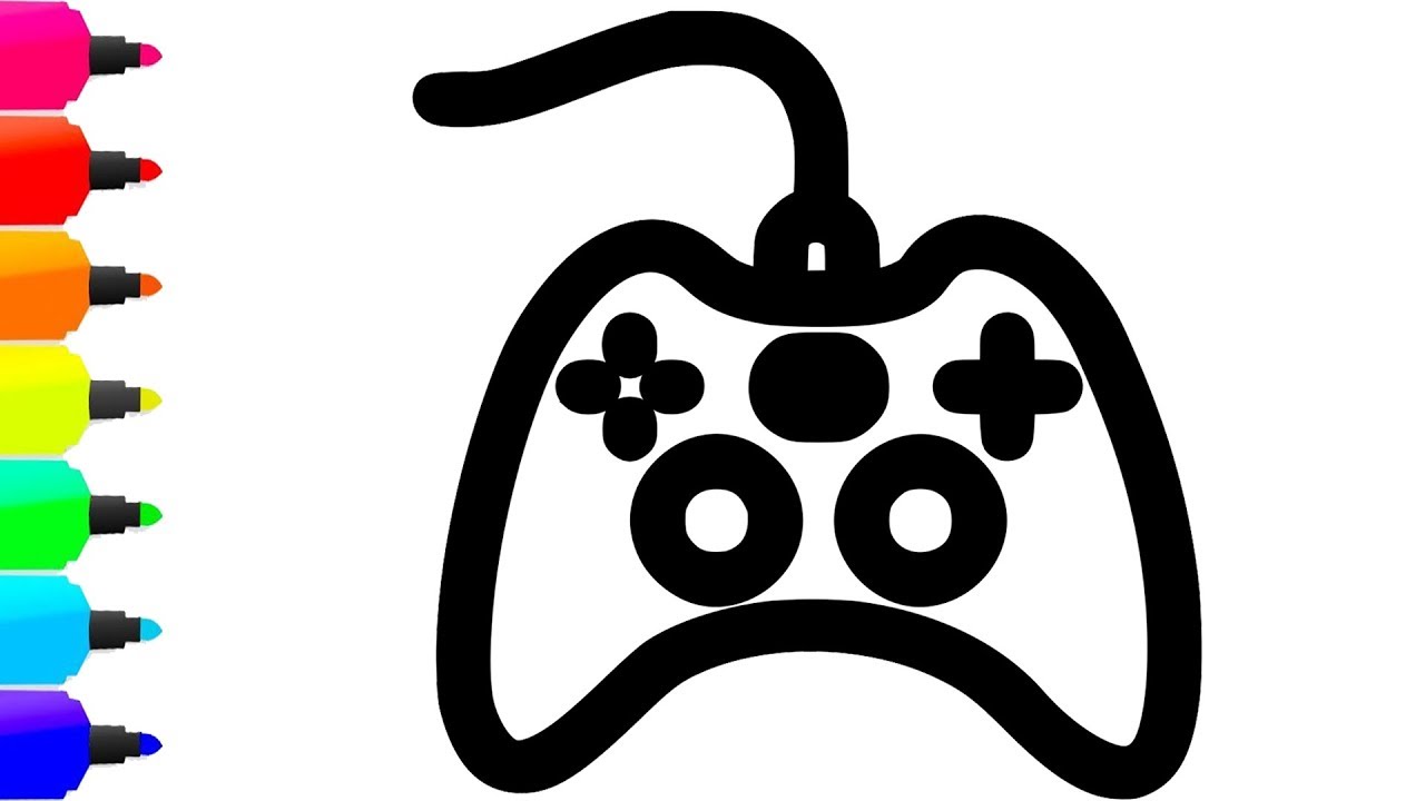 1280x720 Game Console Coloring Drawing For Kids