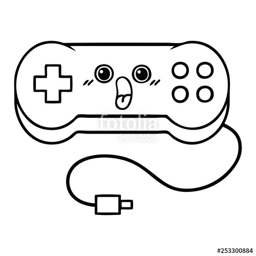 500x500 Line Drawing Cartoon Game Controller Stock Image And Royalty Free