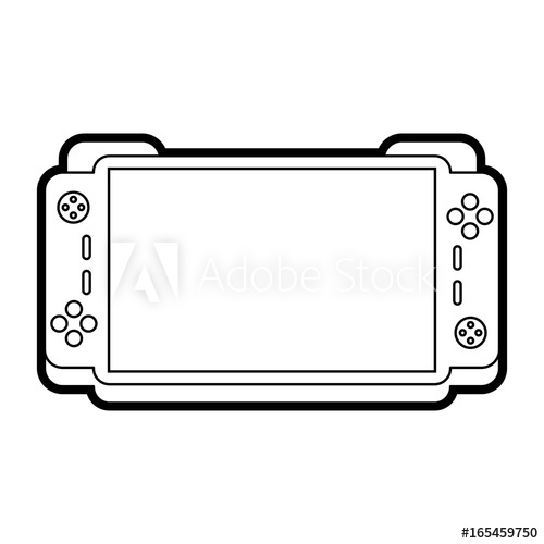 500x500 Portable Video Game Console Icon Image Vector Illustration Draw