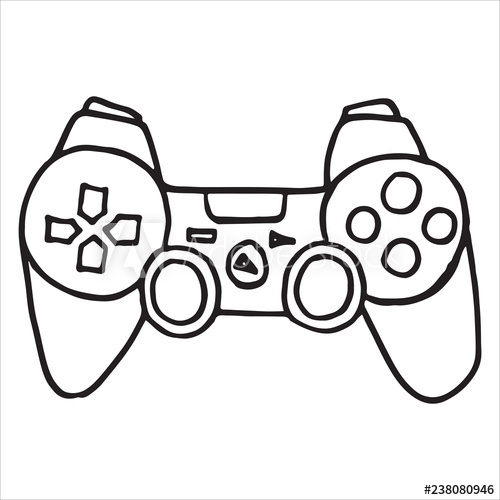 500x500 Doodle Illustration Of Game Controller Vector Icon