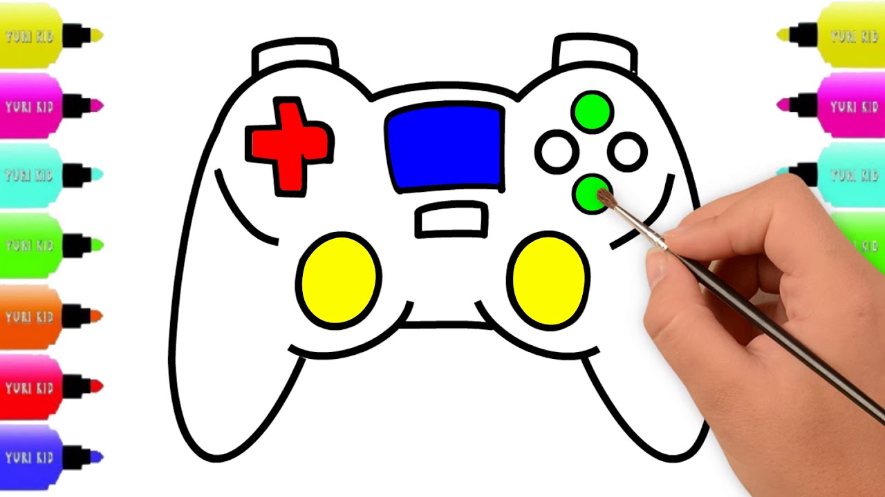 1280x720 game controller drawing for kids, drawing a joystick