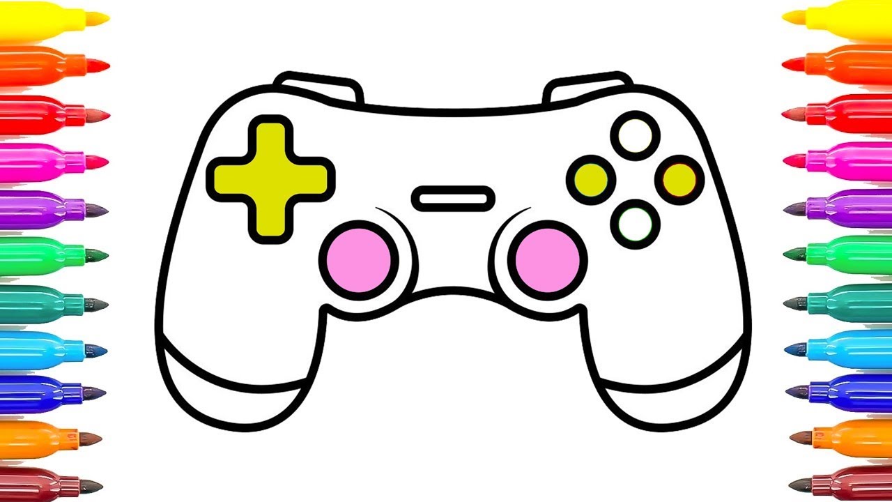1280x720 gamepad controller coloring pages how to draw game controller