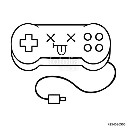 500x500 Line Drawing Cartoon Game Controller Stock Image And Royalty Free
