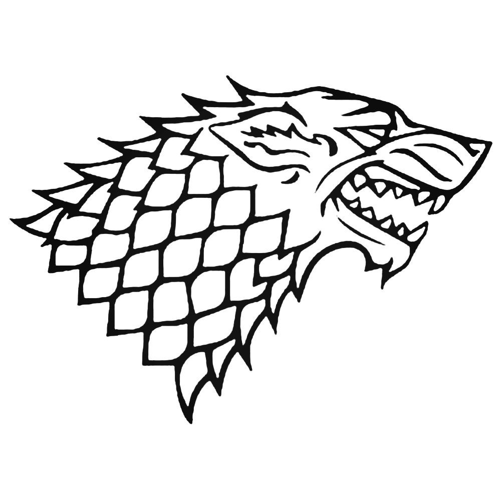 1000x1000 Game Of Thrones House Of Stark Outline Decal Sticker Aftermarket