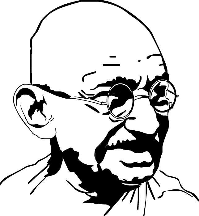 Gandhi Drawing Outline