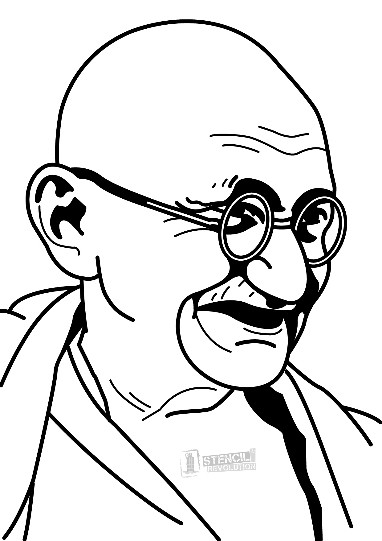 1240x1754 gandhiji drawing free download