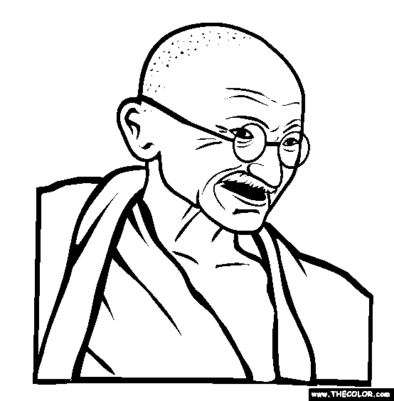 554x565 gandhiji drawing worksheet for free download