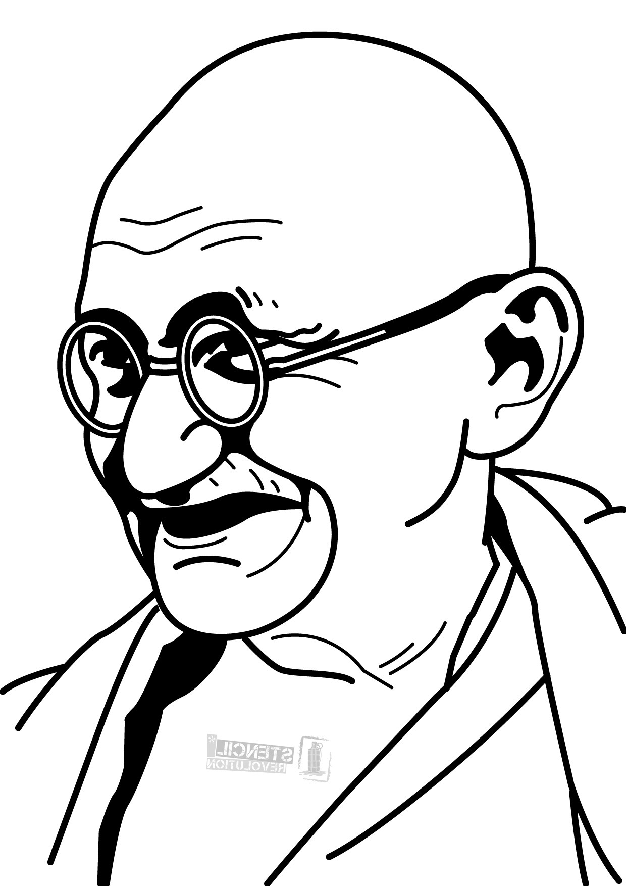 Gandhi Drawing Easy Step By Step