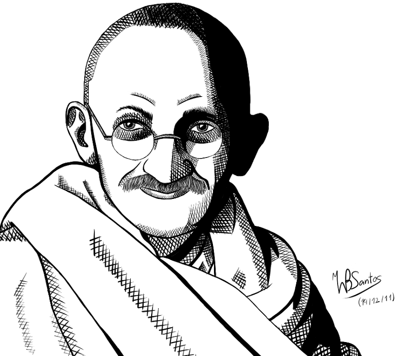 800x714 Gandhiji Drawing Cartoon For Free Download
