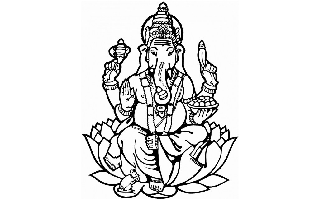 1024x640 Ganesha Color Drawing At Getdrawings Com