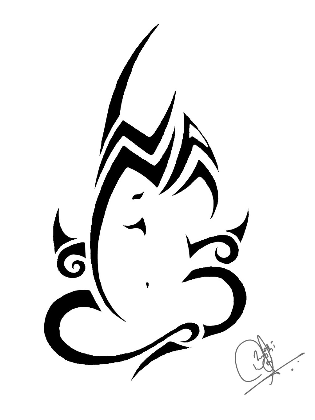 1024x1365 Ganesha Drawing Stencil For Free Download