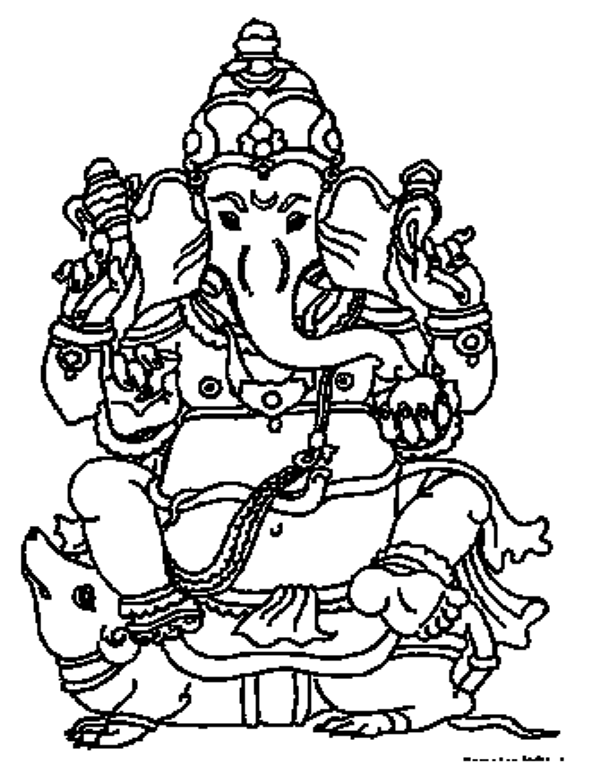 600x765 Ganesh Coloring Pages