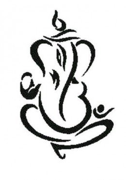 260x371 Ganesh Hindu God Outline Vinyl Stickers Sticker H = W