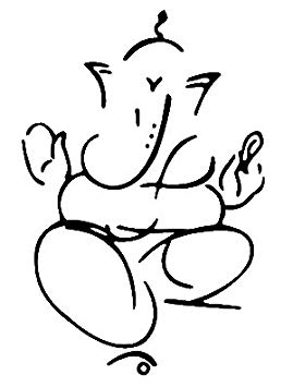 269x355 Lord Ganesh Outline Hindu God Vinyl Stickers Sticker