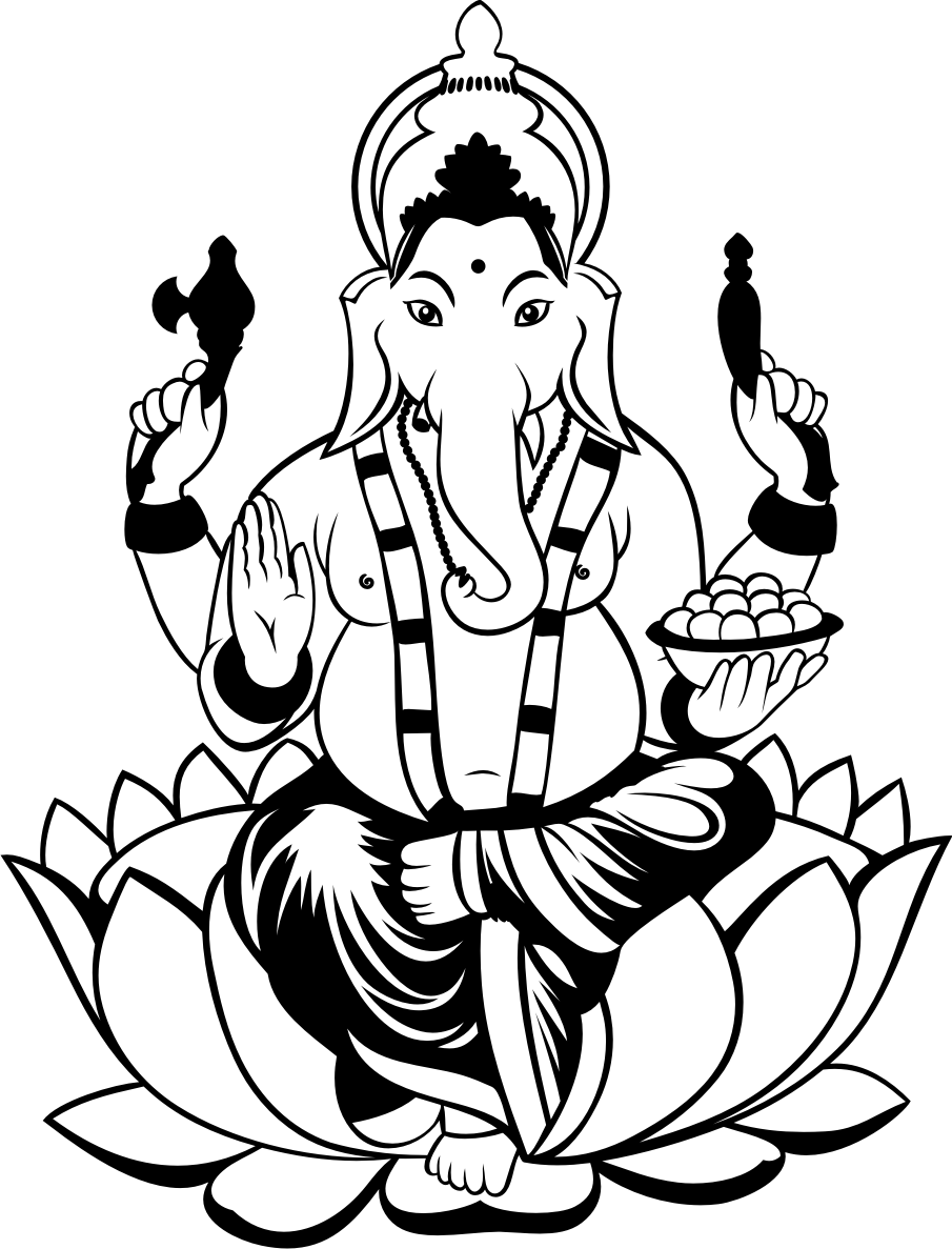 905x1187 Collection Of Free Ganesha Drawing Flower Download On Ui Ex