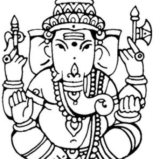 640x640 Ganesha Coloring Sheet Ganesh Drawing Outline