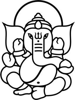 255x340 Ganapati In Mandala, Bouddha, Dessin