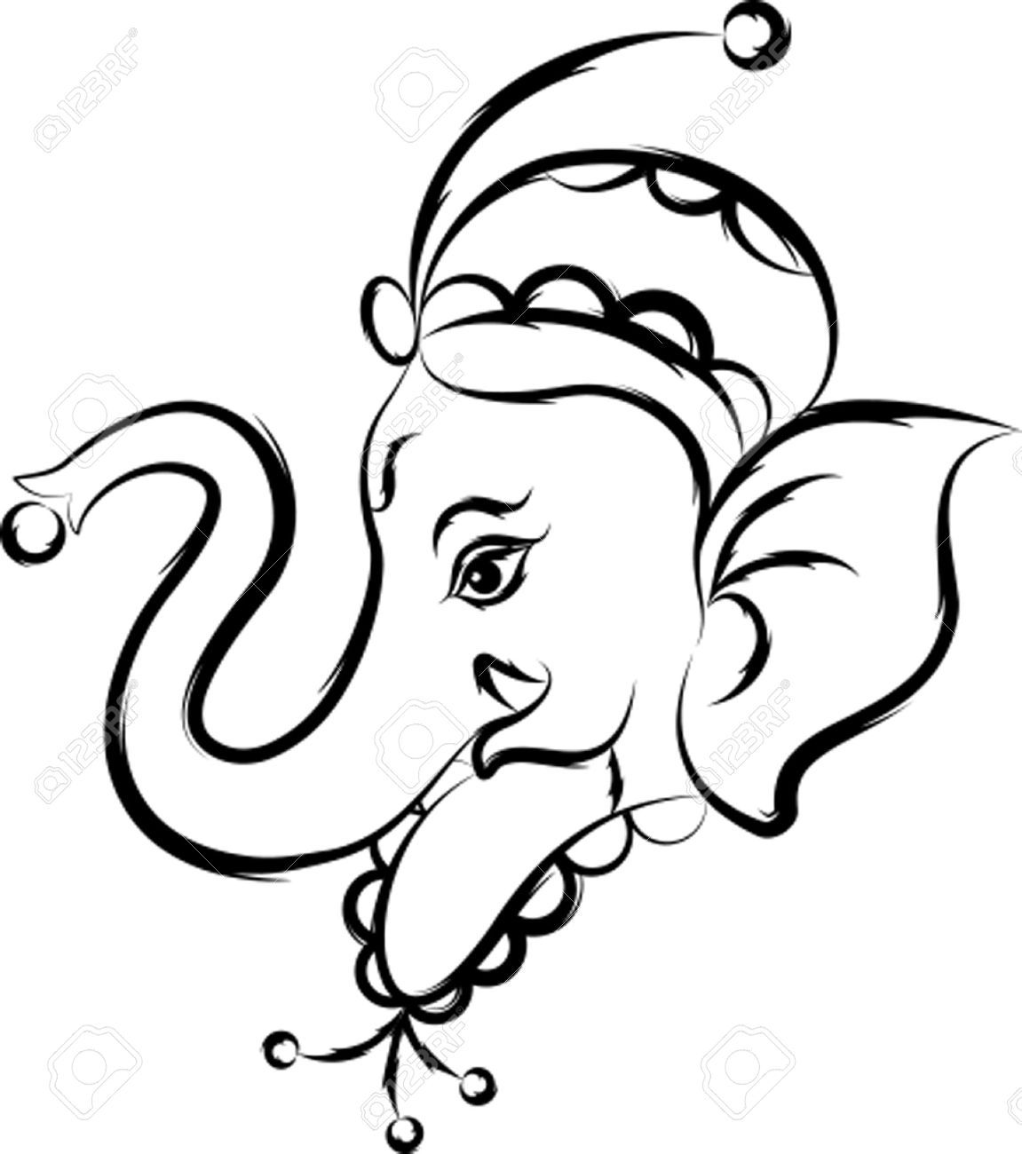 1151x1300 Ganesh Line Art