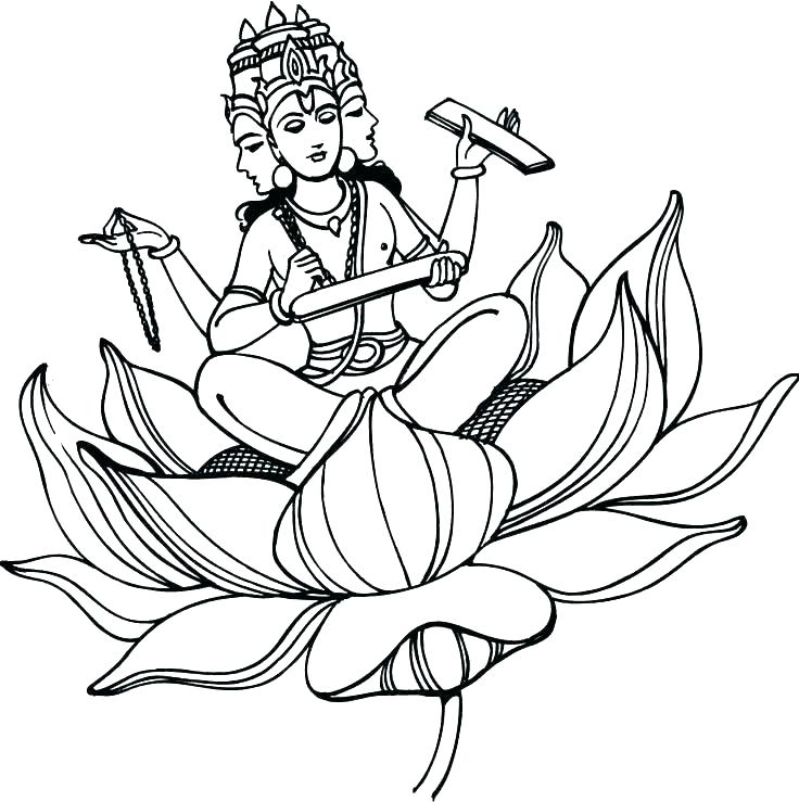 736x739 Coloring Pages Picture Of Ganesha For Lord Pictures Color Drawing