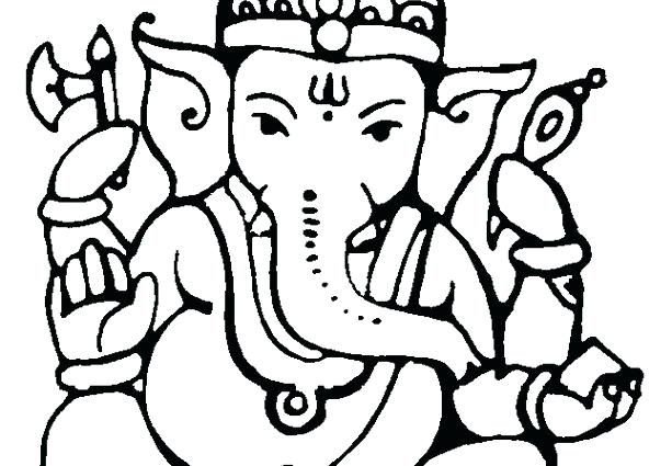 613x425 Ganesh Colouring Pictures Ganesha Coloring Drawing Outline At Free