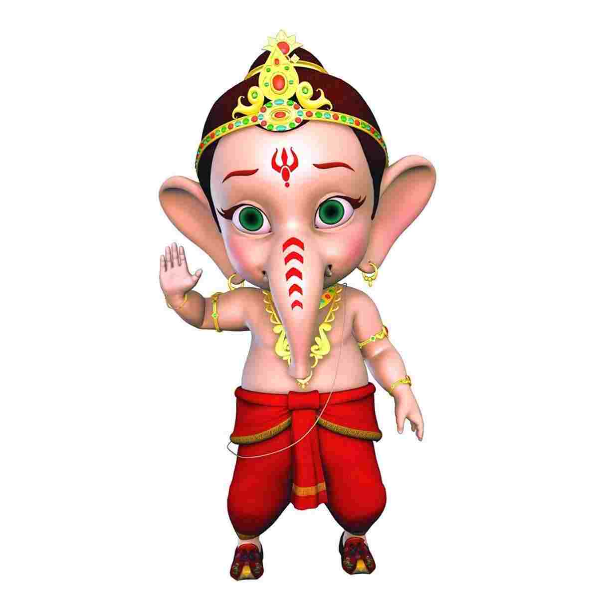 1185x1185 bal ganesh drawing with colour